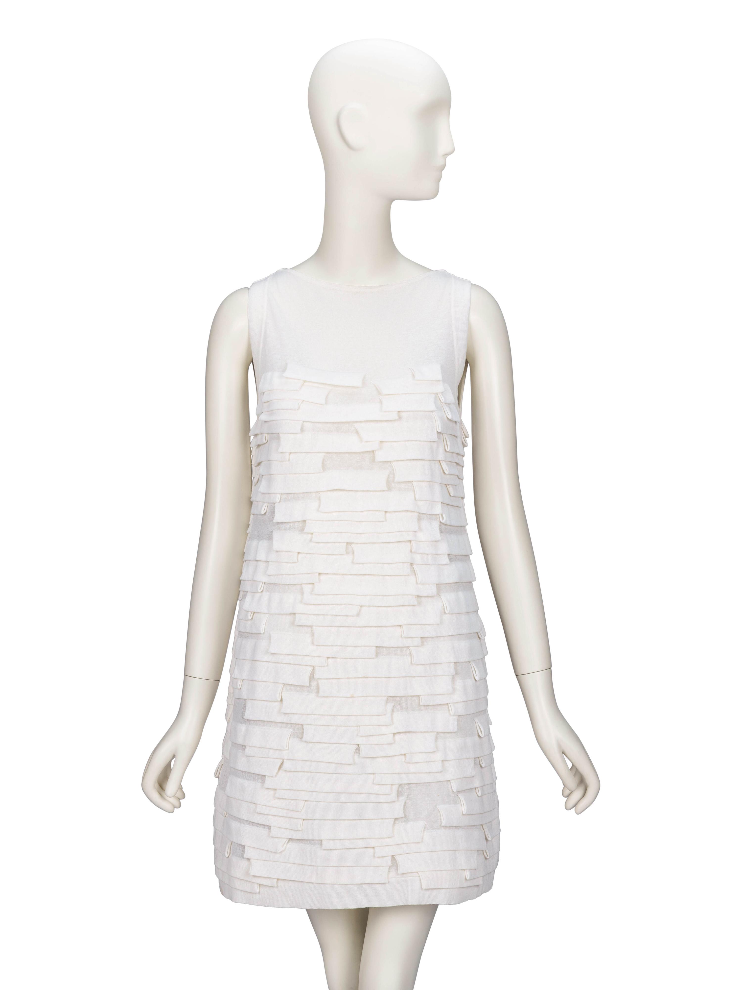 Chanel, Textured Ecru Knit Shift Dress