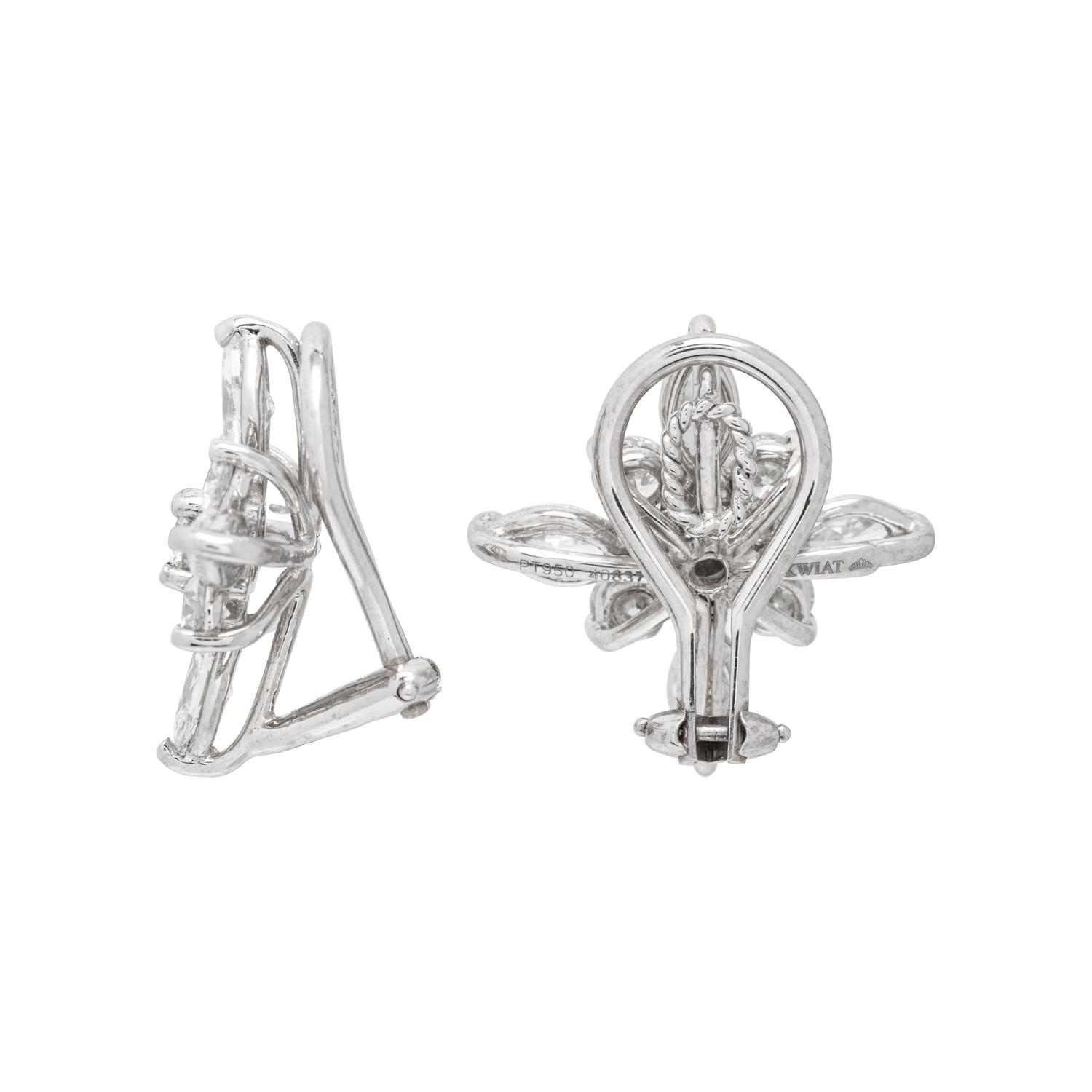 KWIAT, PLATINUM AND DIAMOND CLIP EARRINGS