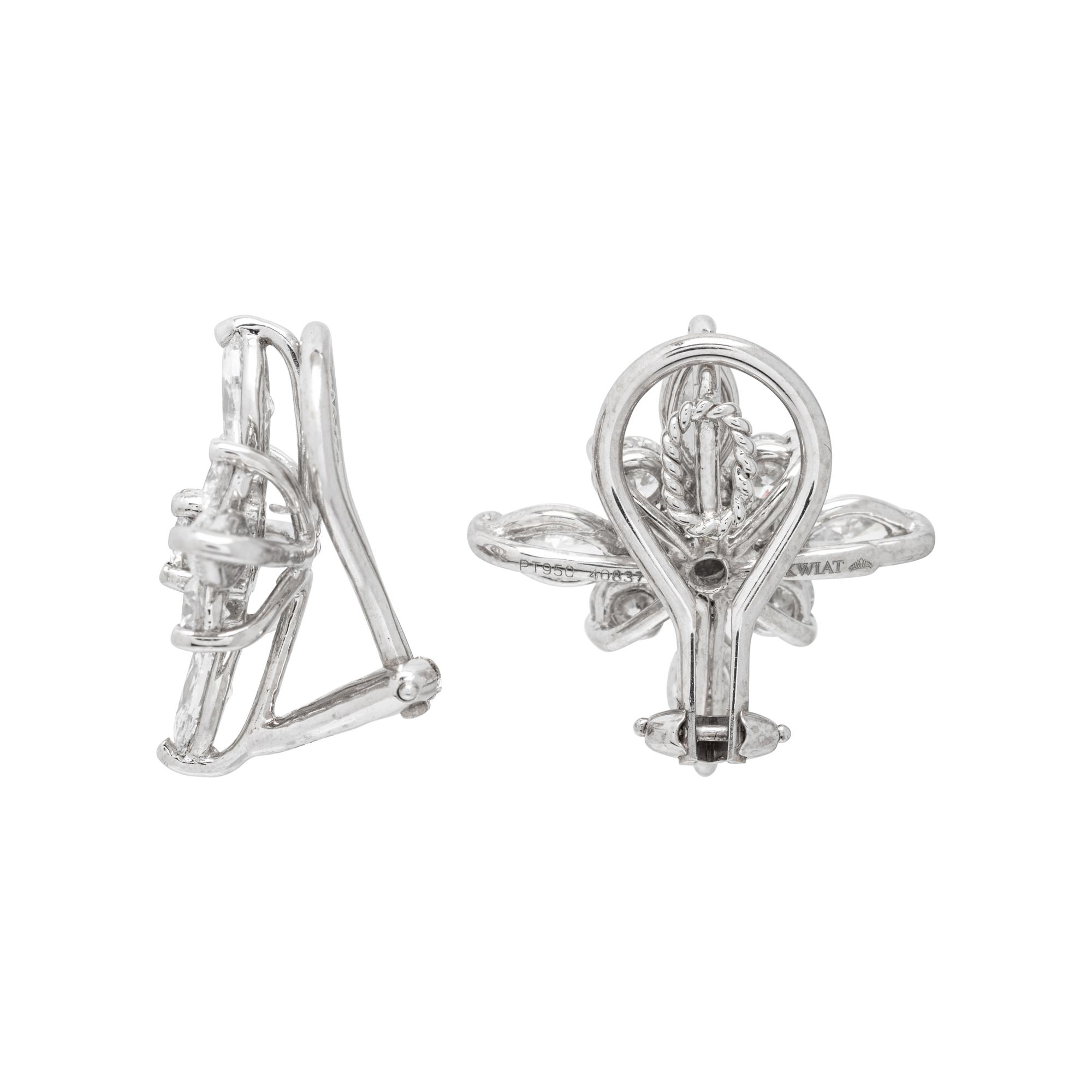 KWIAT, PLATINUM AND DIAMOND CLIP EARRINGS