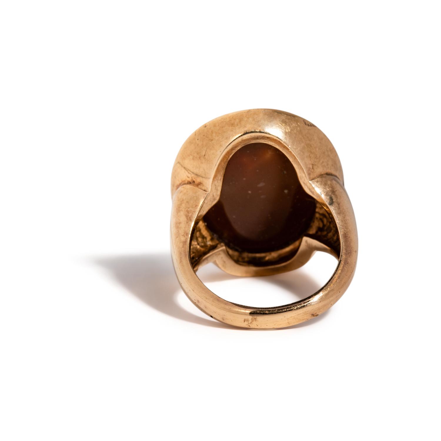 A Neoclassical Gold and Glass Paste Finger Ring with Alexander the Great as Hercules