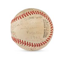 A 1942 Hutchinson Pirates Team Signed Autograph Baseball