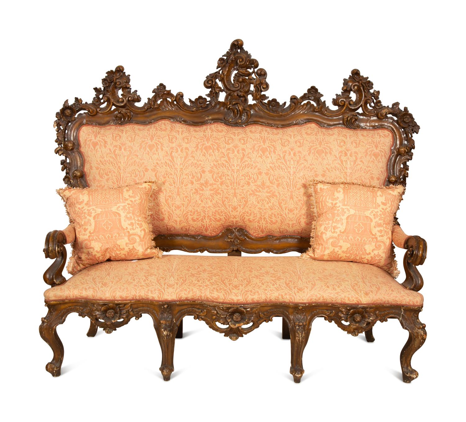 An Italian Rococo Style Three-Piece Seating Suite