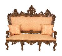 An Italian Rococo Style Three-Piece Seating Suite