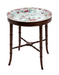 A Regency Style Mahogany Side Table Height of table 18 inches, diameter of charger 16 3/4 inches. — 19TH CENTURY