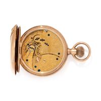 WALTHAM, 14K ROSE GOLD HUNTER CASE POCKET WATCH
