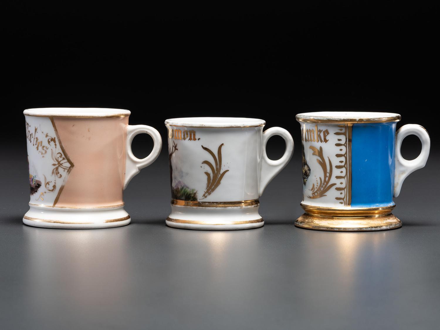 Three Fraternal Occupation Shaving Mugs