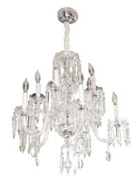 A Georgian Style Cut Glass Ten-Light Chandelier
