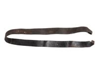Civil War cartridge box sling with soldier's initials.