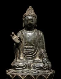 A Bronze Figure of Seated Buddha Shakyamuni