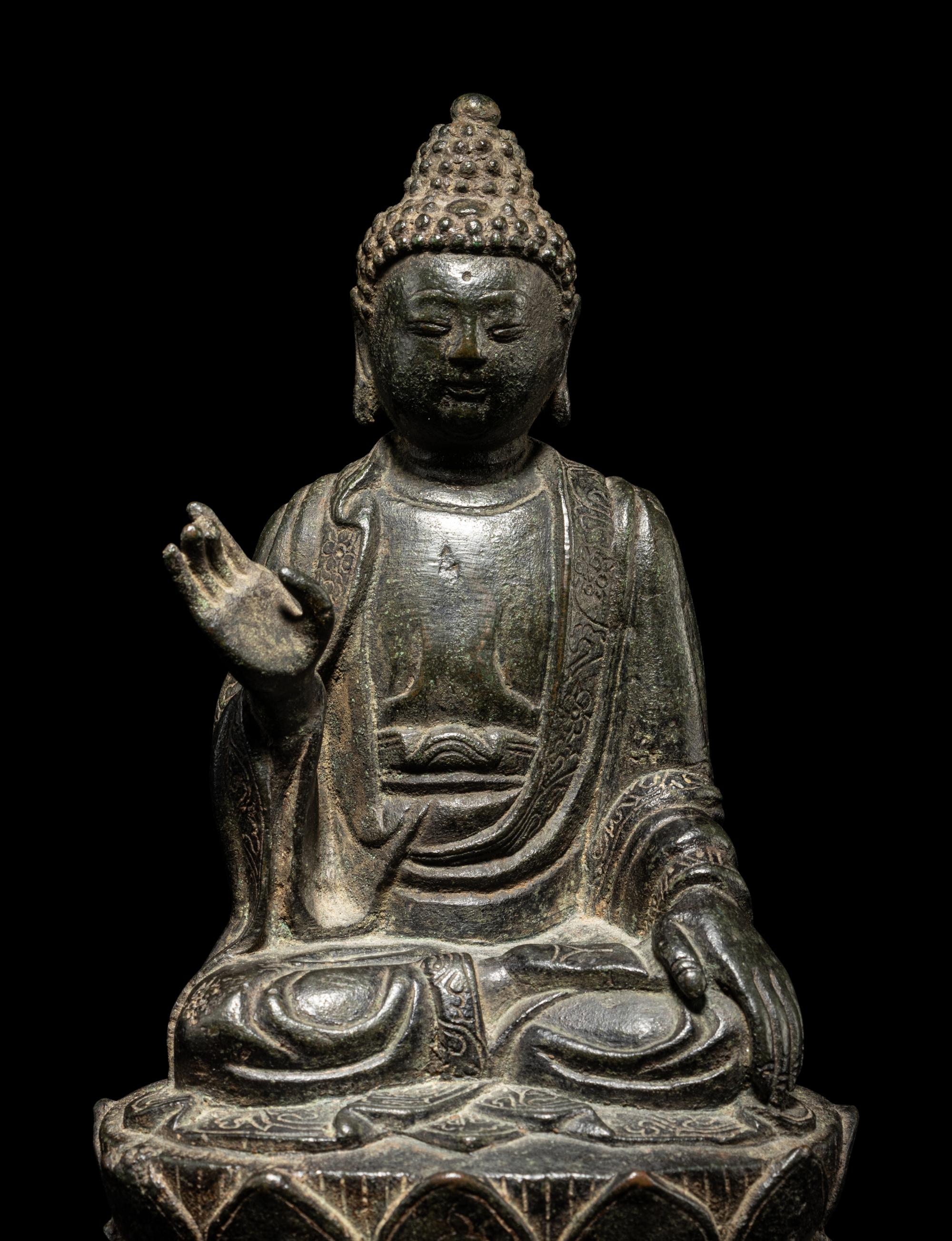 A Bronze Figure of Seated Buddha Shakyamuni