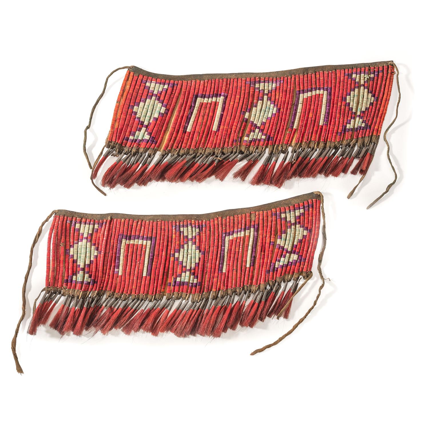 Sioux Quilled Buffalo Hide Arm Bands