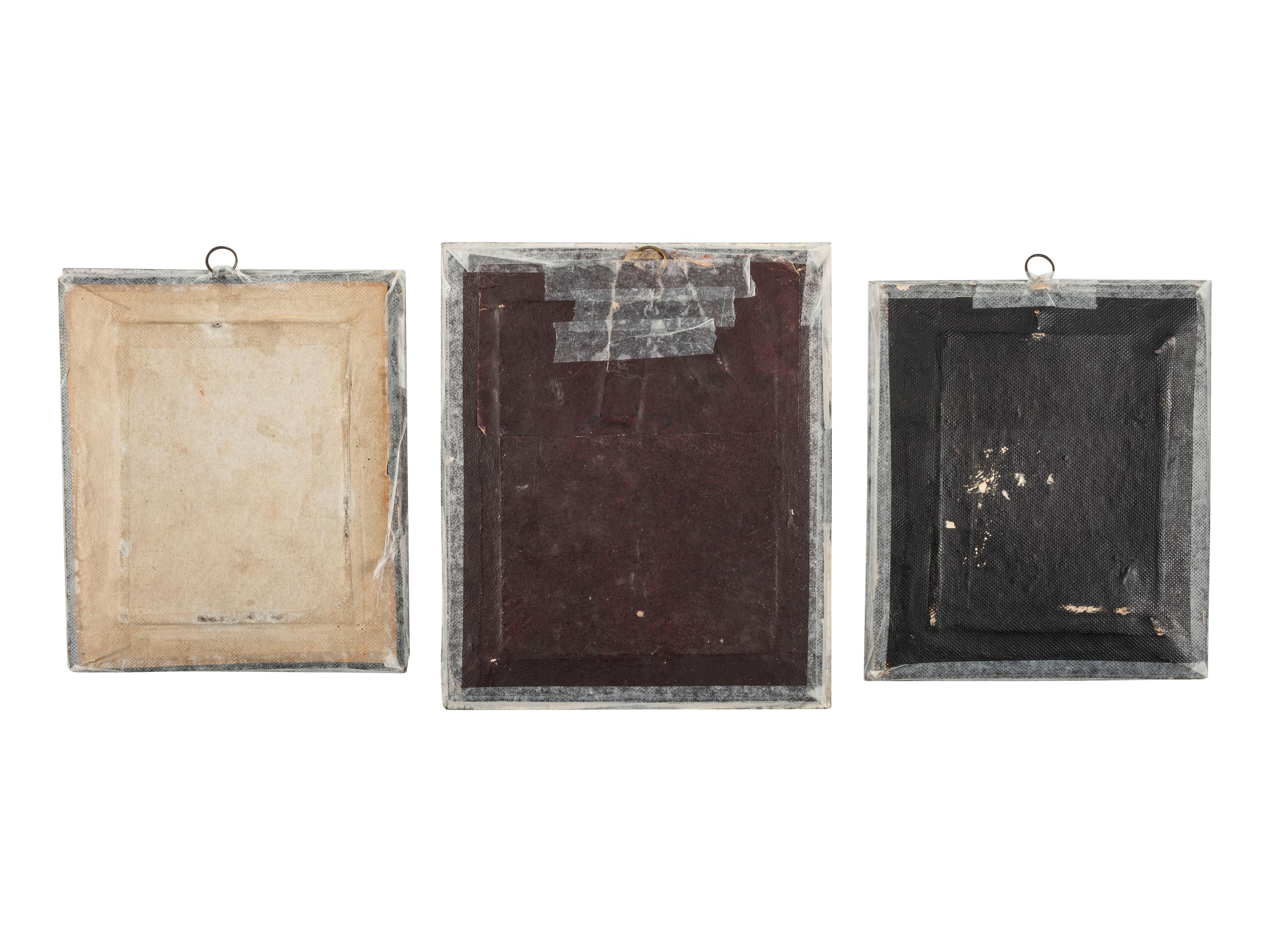 [EARLY PHOTOGRAPHY]. MICHAUT, photographer. A trio of 3 daguerreotypes of a French mother and her two children. Paris.