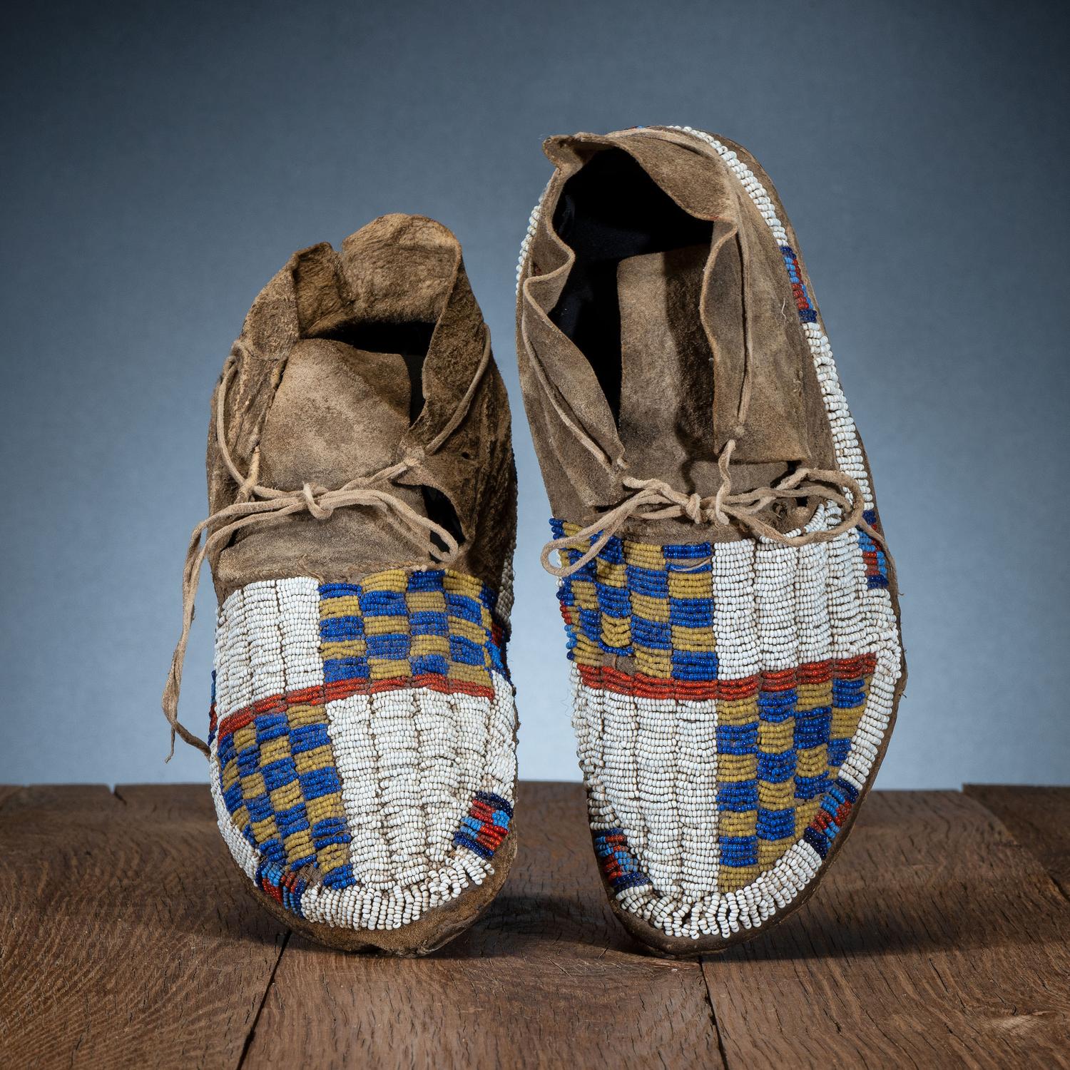 Cheyenne Beaded Hide Moccasins