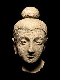 Two Gandharan Fragmentary Stucco Heads