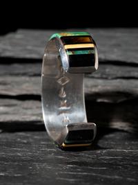 Sterling Silver and Cobblestone Inlay Cuff Bracelet