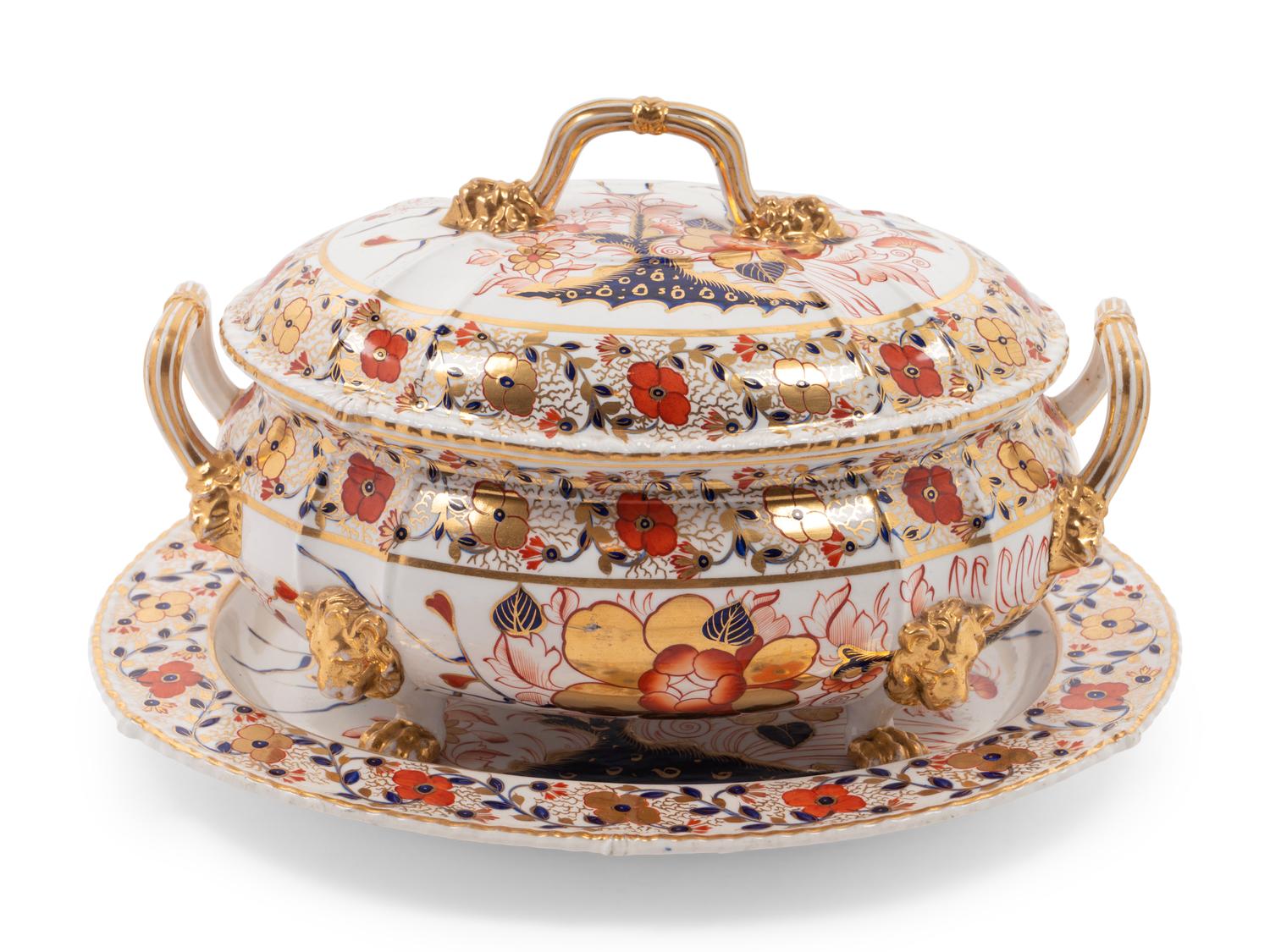 A Derby Porcelain Covered Tureen and Underplate