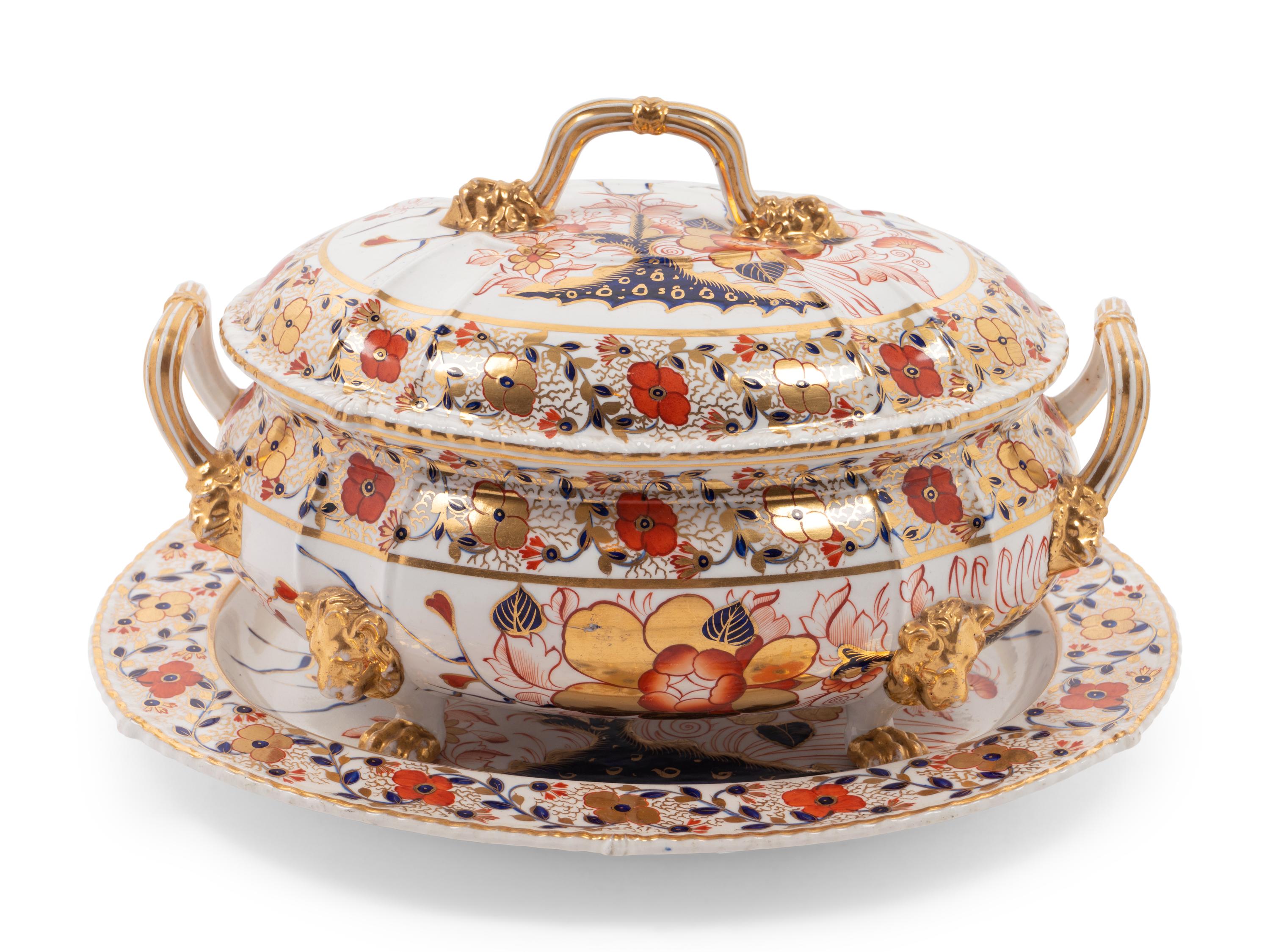 A Derby Porcelain Covered Tureen and Underplate