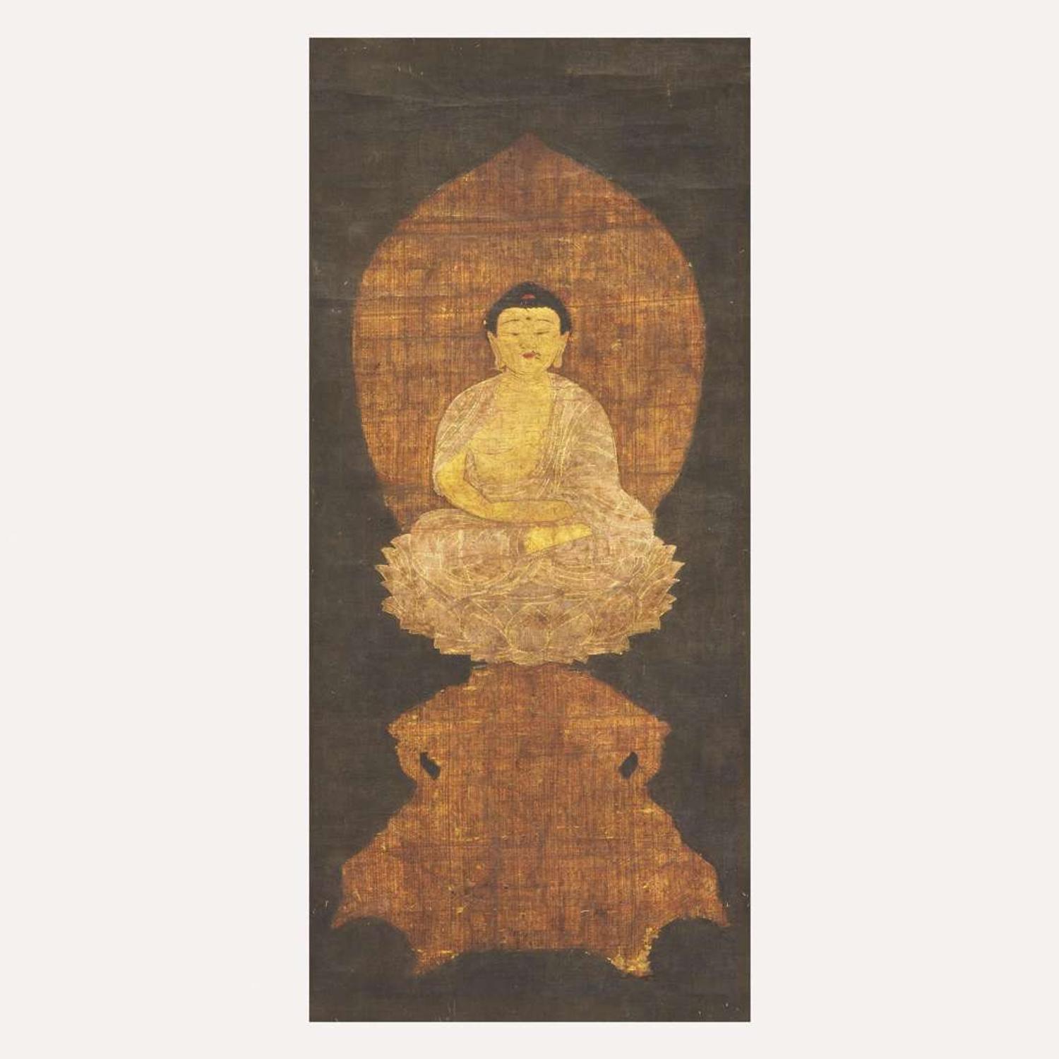 Japanese School 無量壽佛絲綢畫 Edo period or earlier ?????