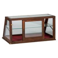 An Oak Frame Slant-Front Countertop Display Case
