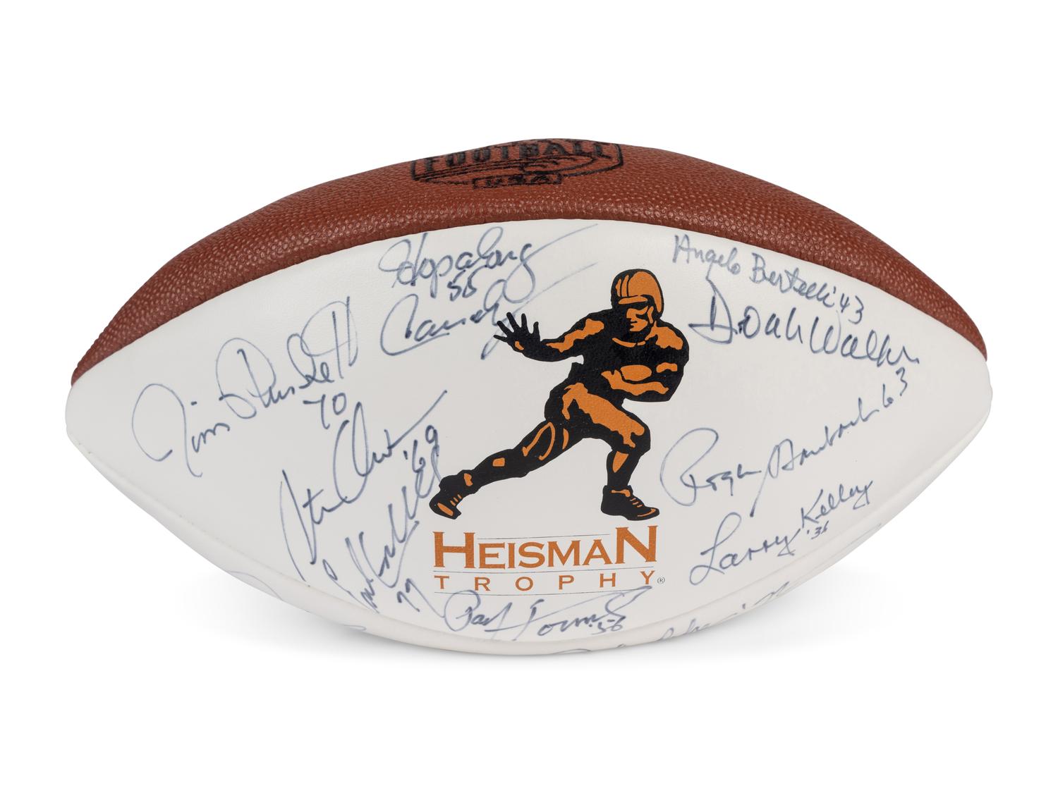 A Heisman Trophy Winners Multi Signed Autograph Football - 19 Signatures (Beckett Authentication Services Letter),