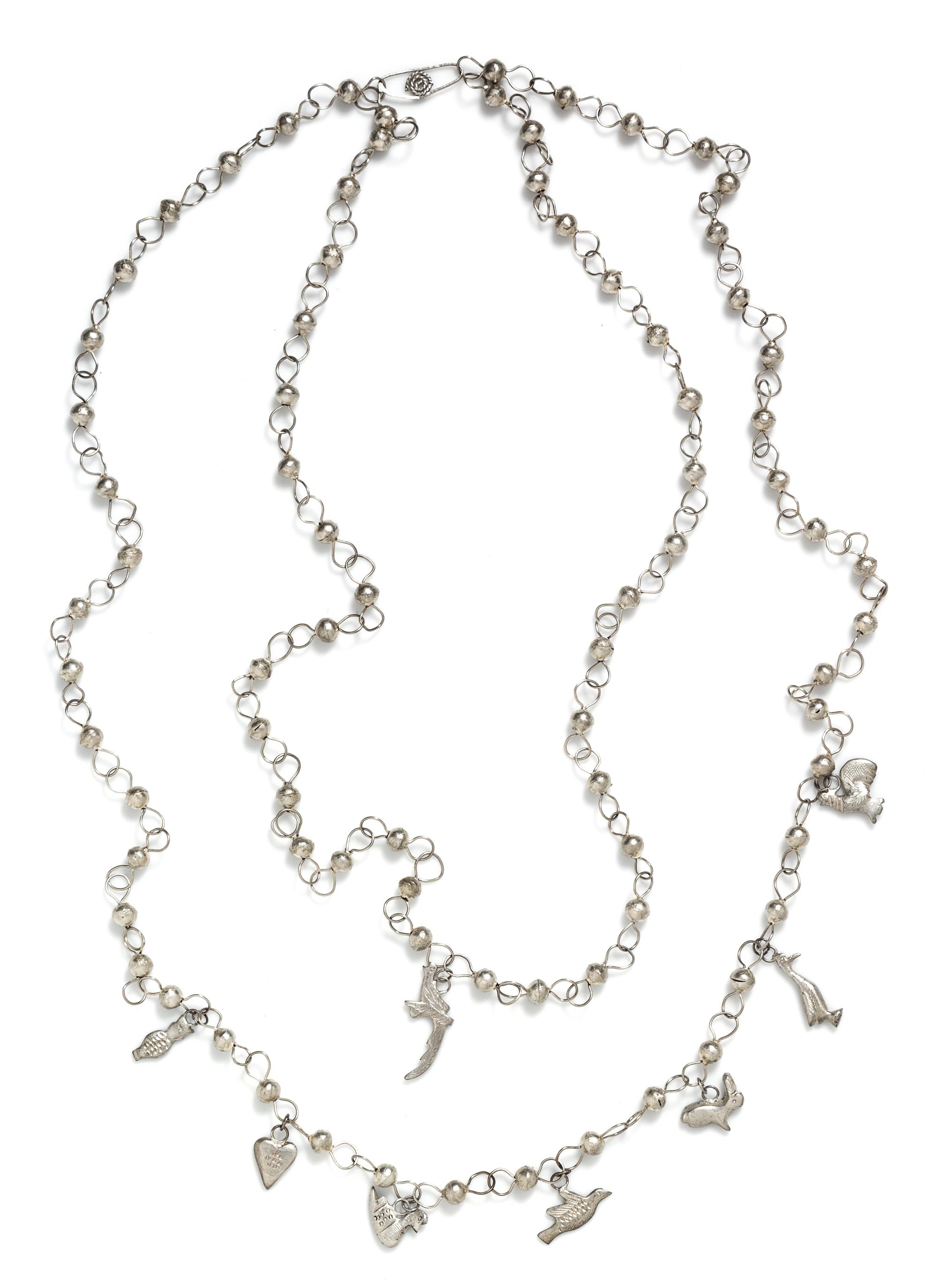 A Silver Fetish Necklace, 34.60 dwts.