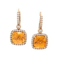 Spessartine Garnet, Diamond, and Rose Gold Earrings