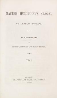 DICKENS, CHARLES. The Mystery of Edwin Drood. Lon, 1870. 1st ed., from parts. w/Master Humphrey..Lon, 1840-41. 3v. 1st ed, fr. parts.