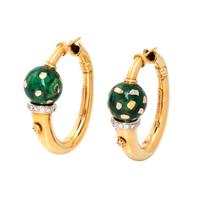 LA NOUVELLE BAGUE, YELLOW GOLD, DIAMOND AND ENAMEL EARRINGS