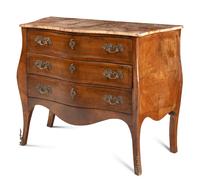 A Louis XV Style Marble Top Chest of Drawers