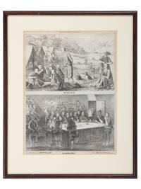 [MINING]. Celestial Empire in California, Miners and Gamblers . Pictorial California letter sheet.