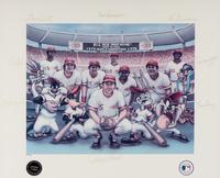 A Cincinnati Reds Big Red Machine Starting Lineup Signed Autograph Looney Tunes Print