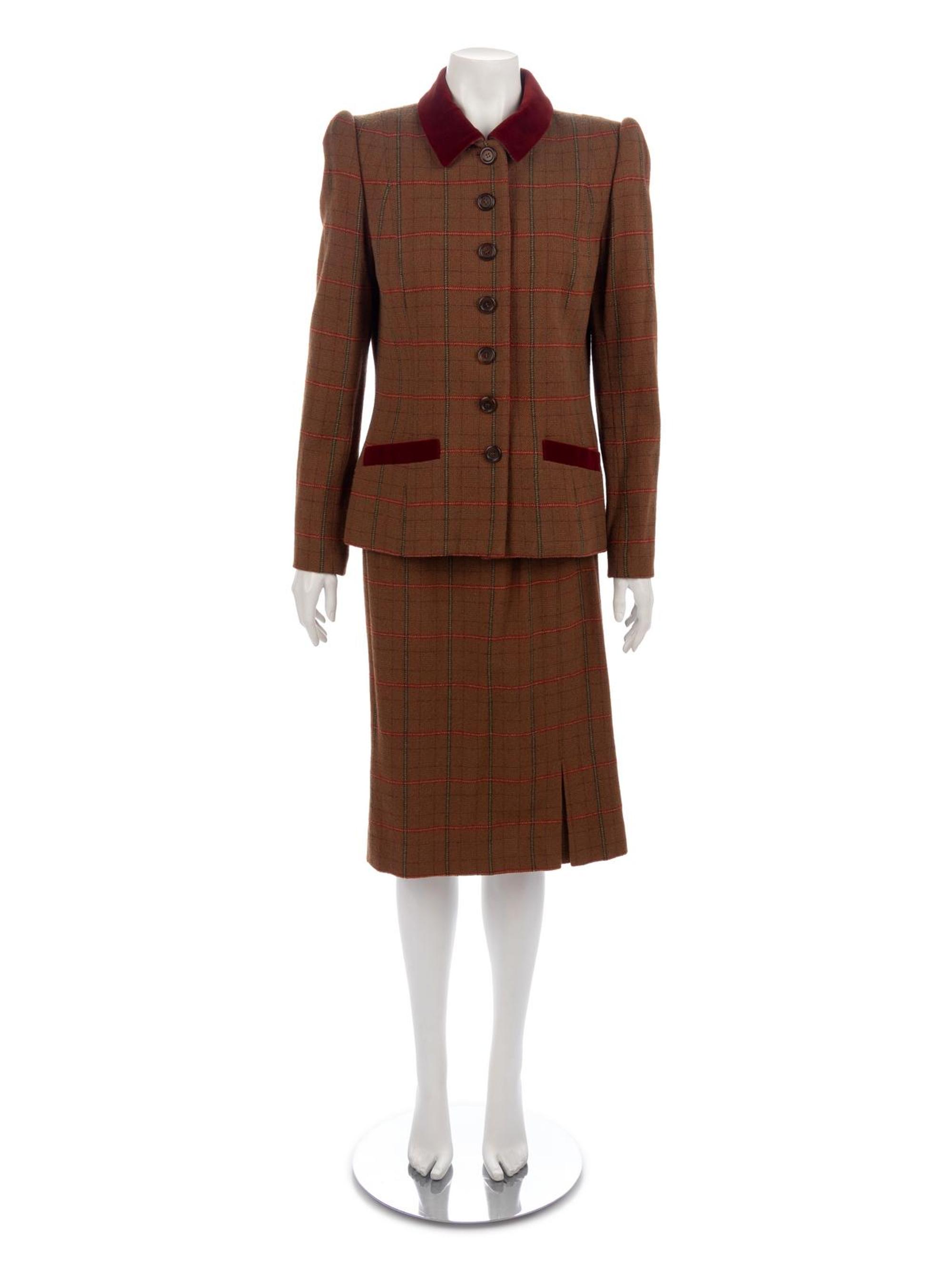 Two Suit Jacket Ensembles, 1980s: Aurora Ufolo & Oscar de la Renta