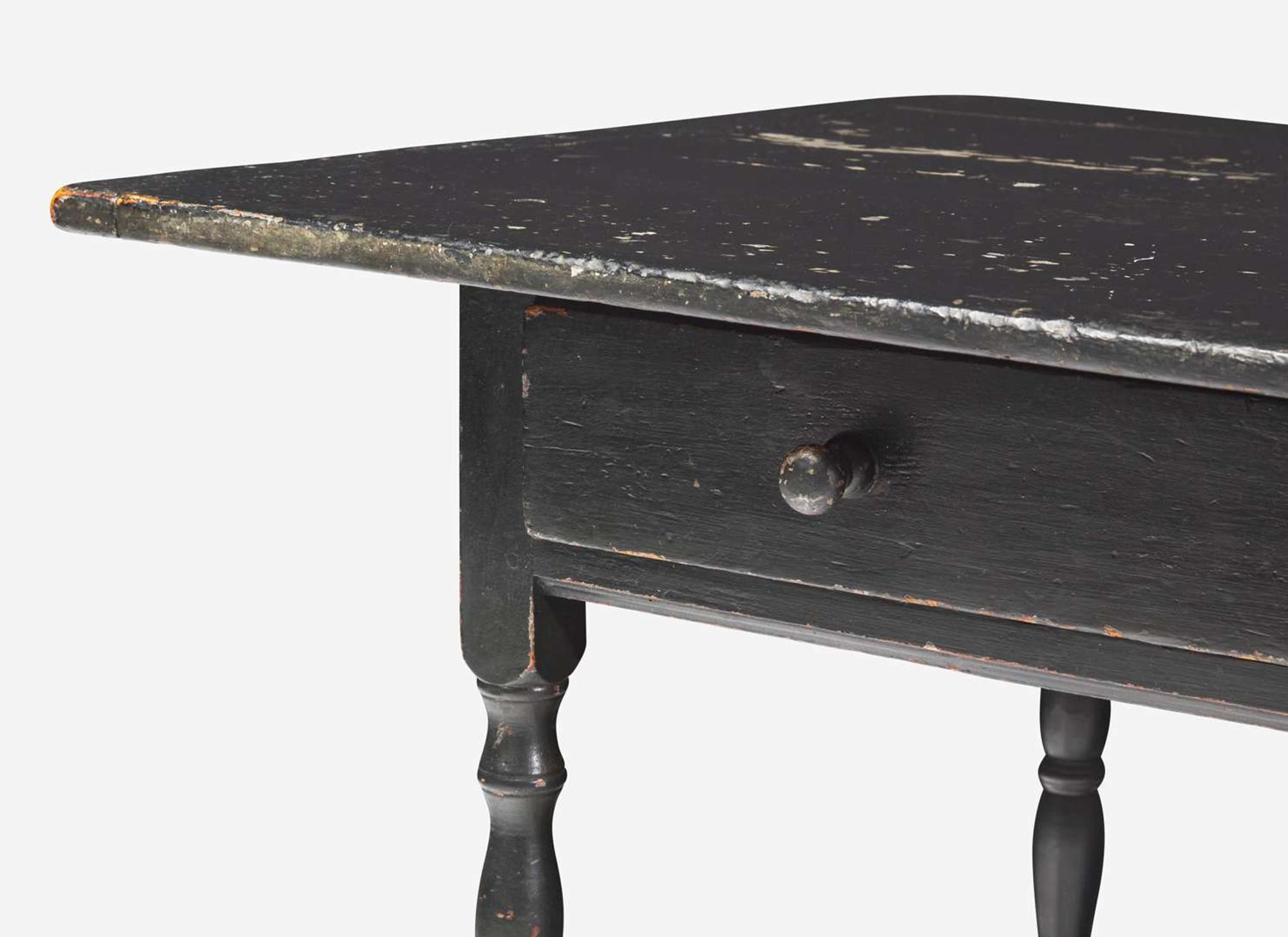 A black-painted tavern table, New England, late 18th century