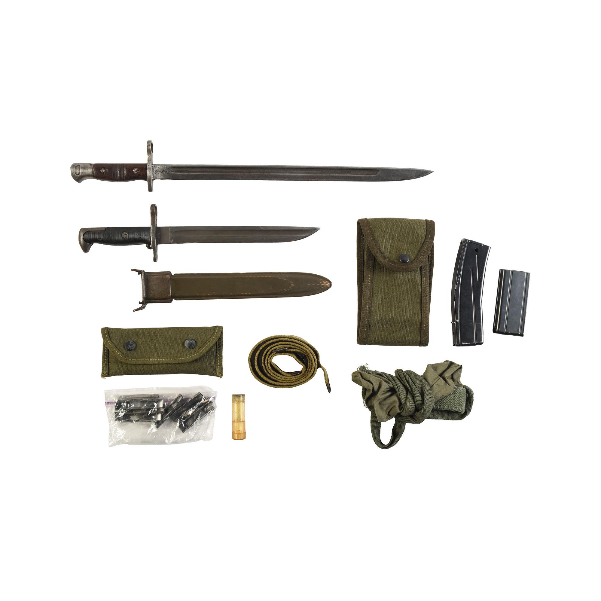 Lot of Assorted WWII-era Militaria Including Bayonets