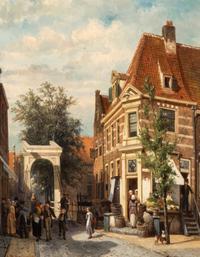 A Busy Street in Weesp , 1887
