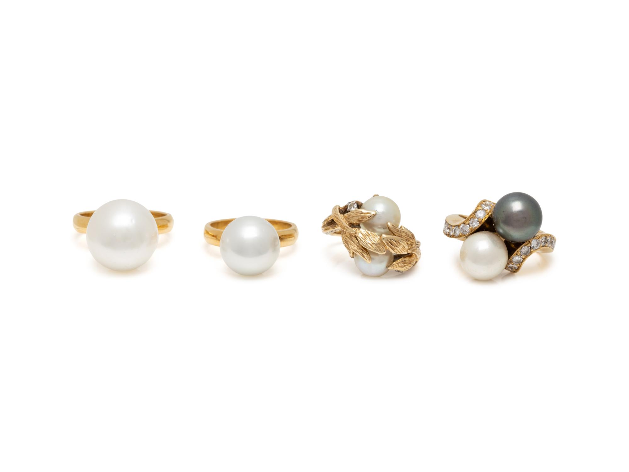 A COLLECTION OF CULTURED PEARL RINGS