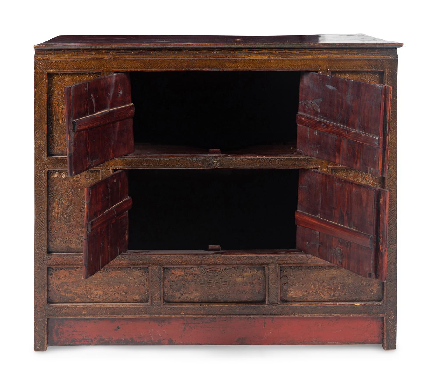 A Tibetan Polychrome Cabinet
