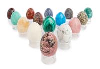 A Set of Stone Specimen Eggs Height 2 3/4 inches. — 20TH CENTURY