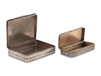 Two Russian Niello Silver Snuff Boxes