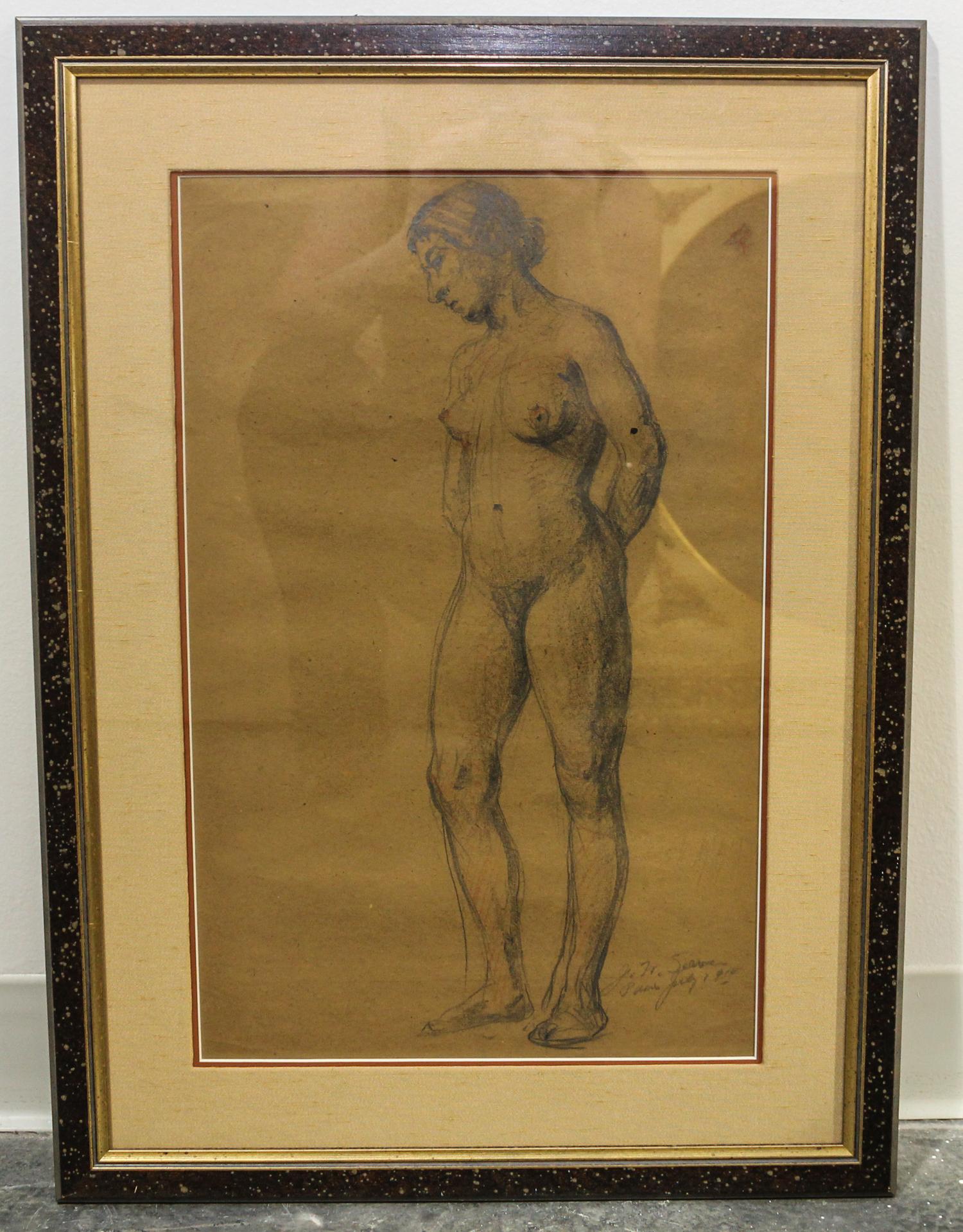 John William Server, (American, 1882-), Standing Nude, 1914