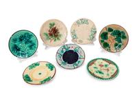 A Group of Fourteen Majolica Plates