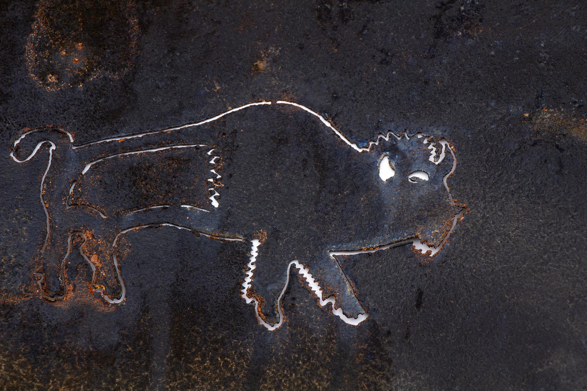 A Decorative Bronze Buffalo Shield