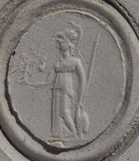 A Roman Gold and Carnelian Finger Ring with the Goddess Minerva Holding Nike