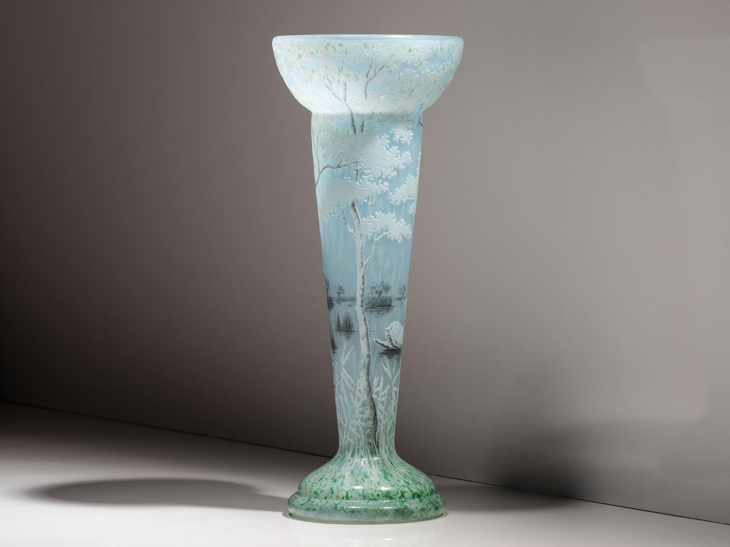 Scenic Swan Vase