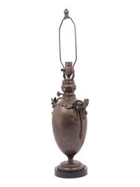 A French Bronze Urn-Form Fluid Lamp Converted to Electricity
