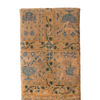 An English Provincial Fruitwood Needlework-Upholstered Bench