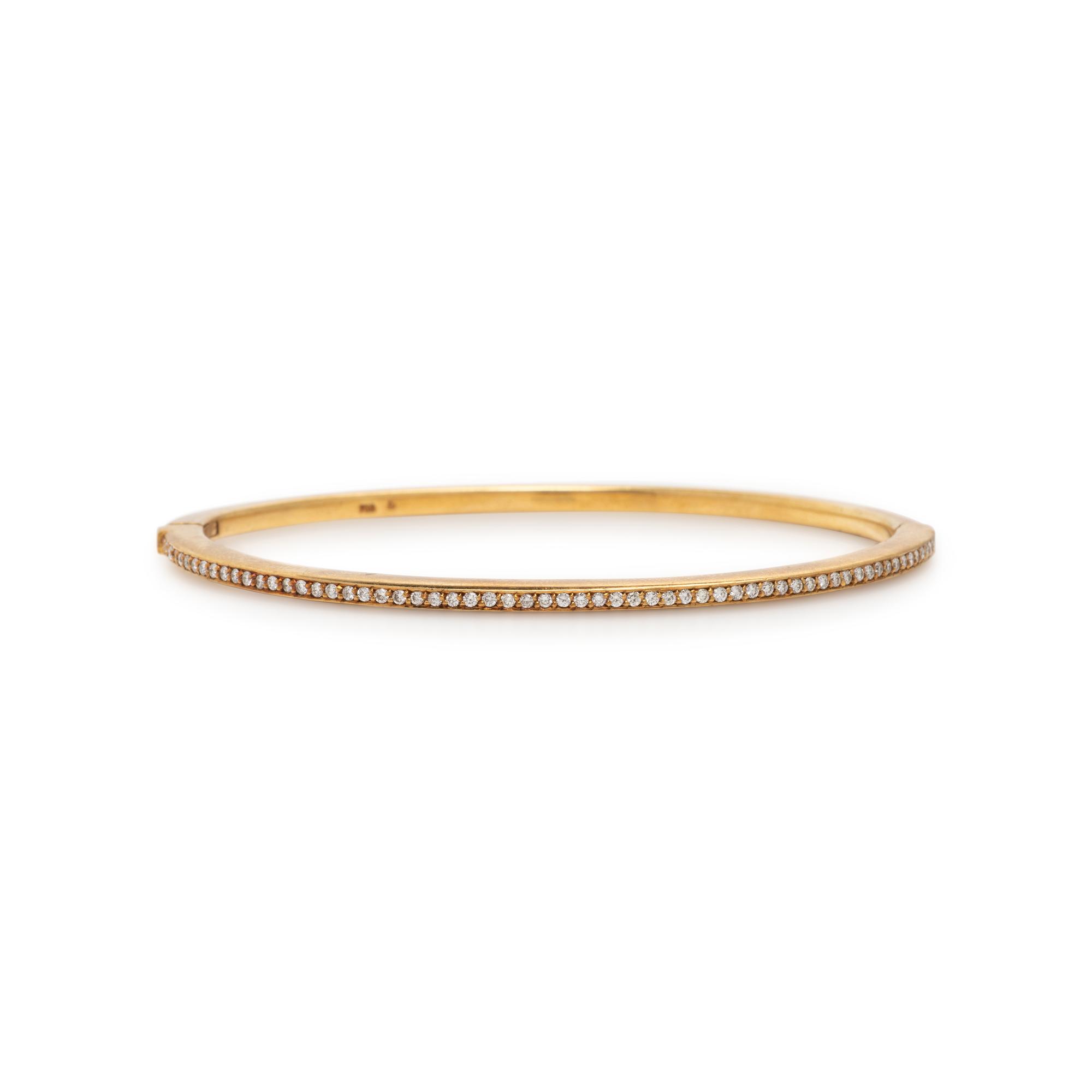 Diamond and Yellow Gold Bangle Bracelet