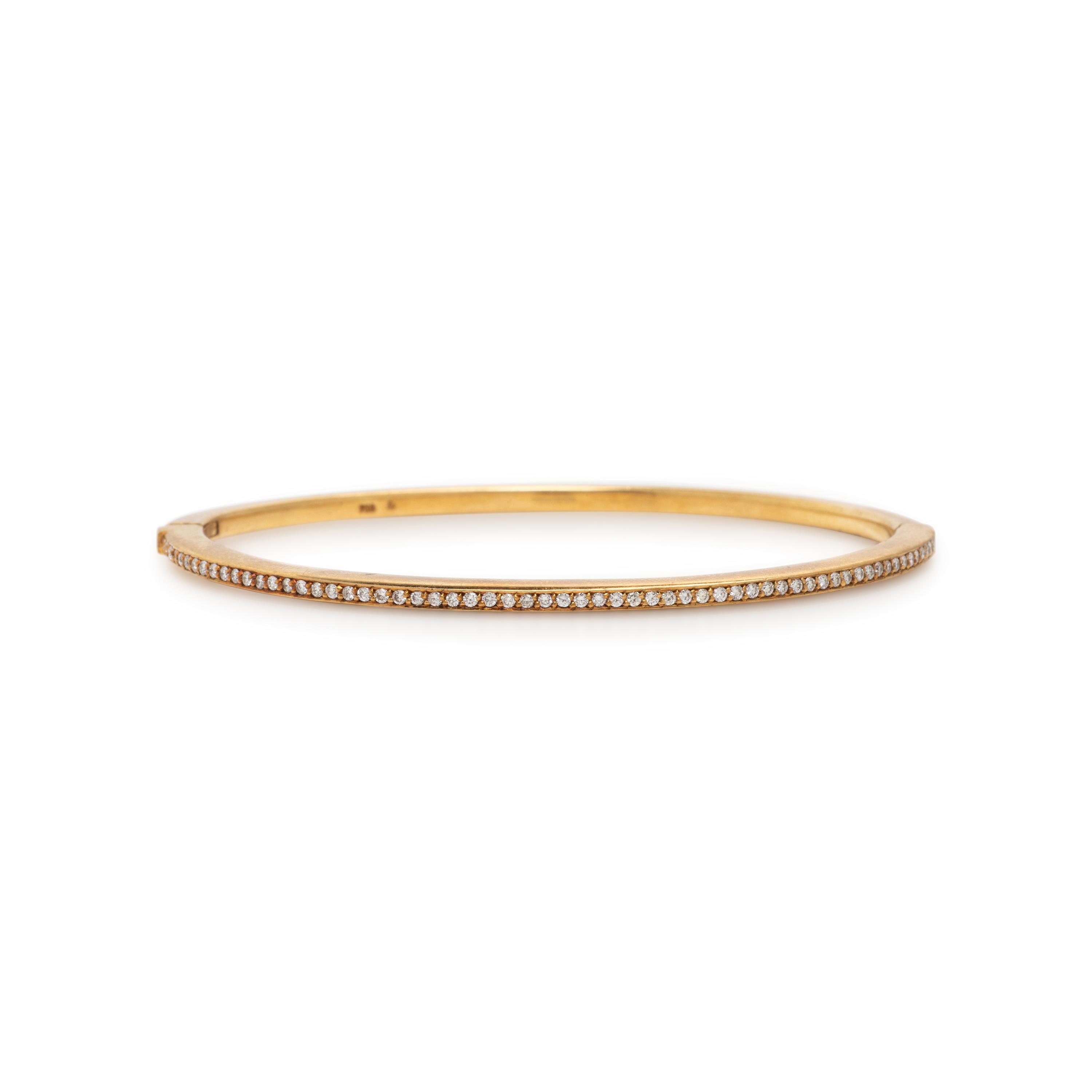 Diamond and Yellow Gold Bangle Bracelet