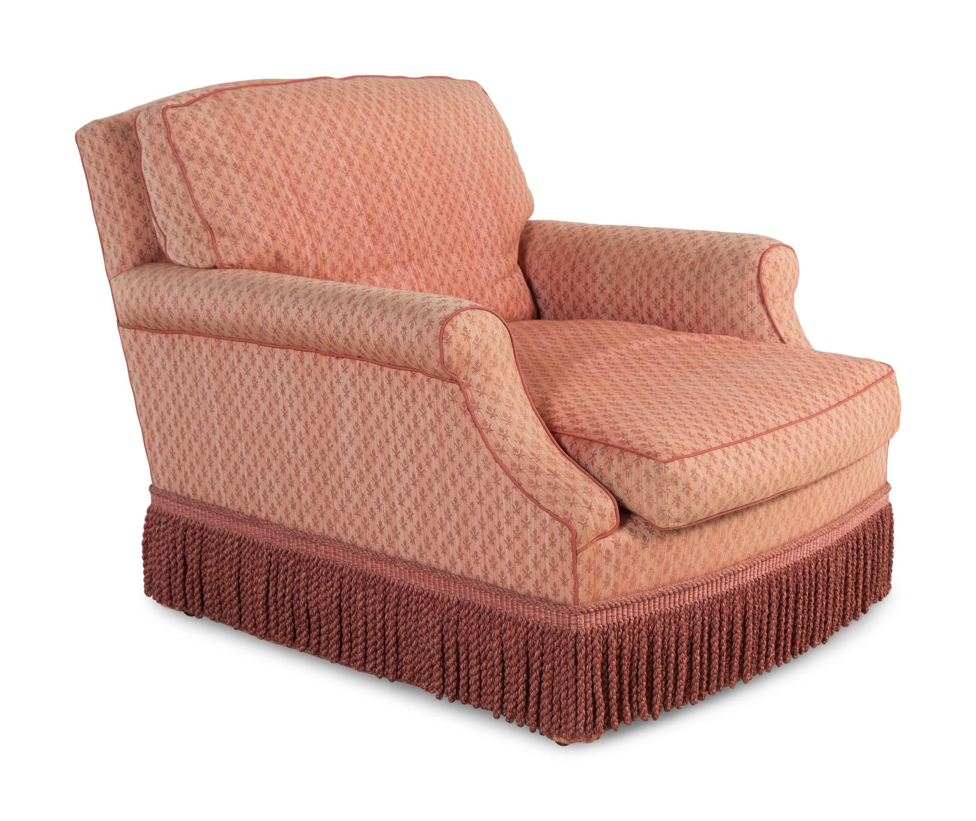 A Pair of Custom Easy Chairs with Bullion Fringe