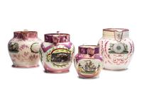 Four Sunderland Luster Jugs